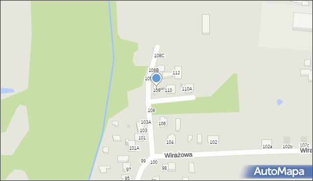 Częstochowa, Wirażowa, 109, mapa Częstochowy