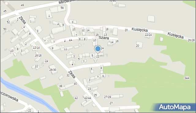 Częstochowa, Wiślana, 11, mapa Częstochowy