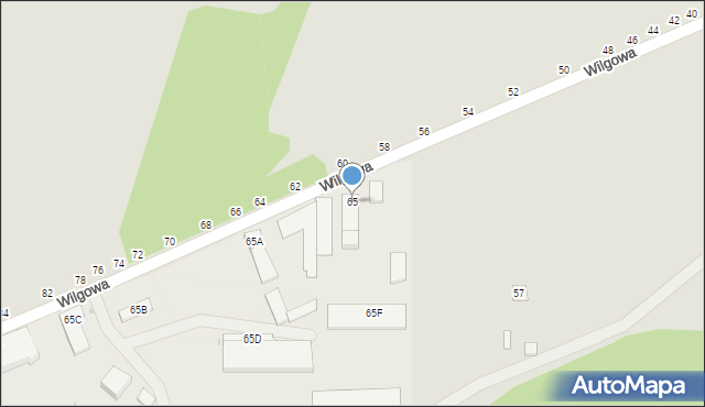 Częstochowa, Wilgowa, 65, mapa Częstochowy