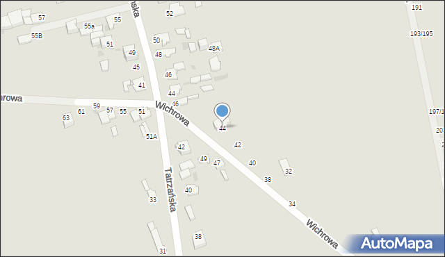 Częstochowa, Wichrowa, 44, mapa Częstochowy