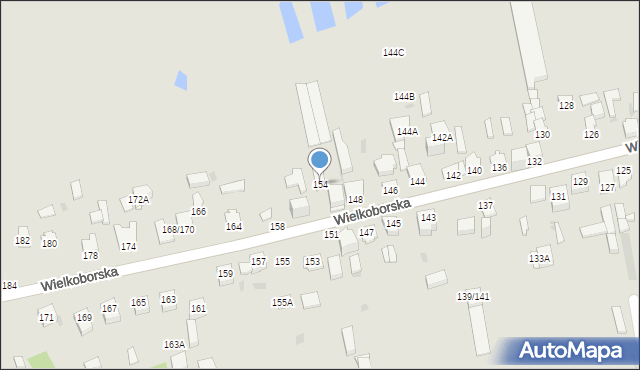 Częstochowa, Wielkoborska, 154, mapa Częstochowy