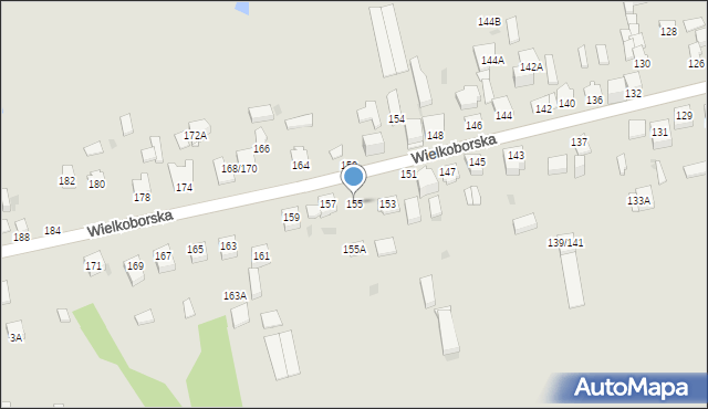 Częstochowa, Wielkoborska, 155, mapa Częstochowy