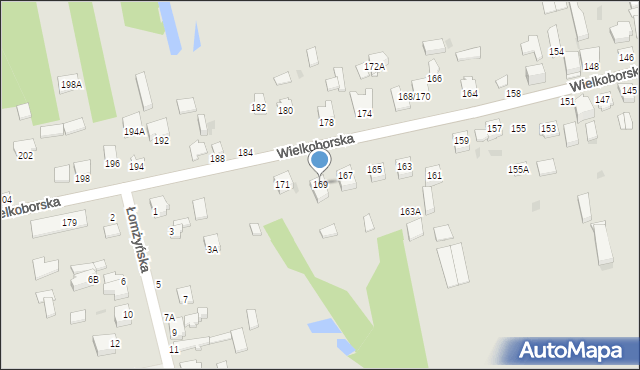 Częstochowa, Wielkoborska, 169, mapa Częstochowy