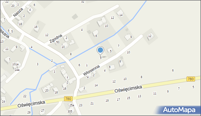 Czułówek, Wiosenna, 3, mapa Czułówek