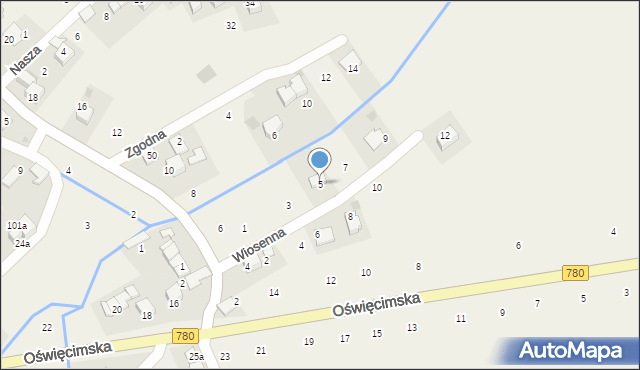 Czułówek, Wiosenna, 5, mapa Czułówek