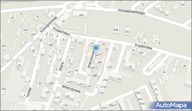 Dąbrowa Górnicza, Wierzbowa, 1A, mapa Dąbrowa Górnicza