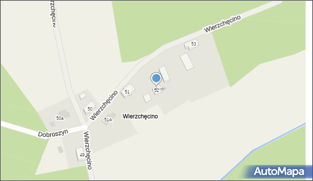 Dąbrowa Nowogardzka, Wierzchęcino, 52, mapa Dąbrowa Nowogardzka