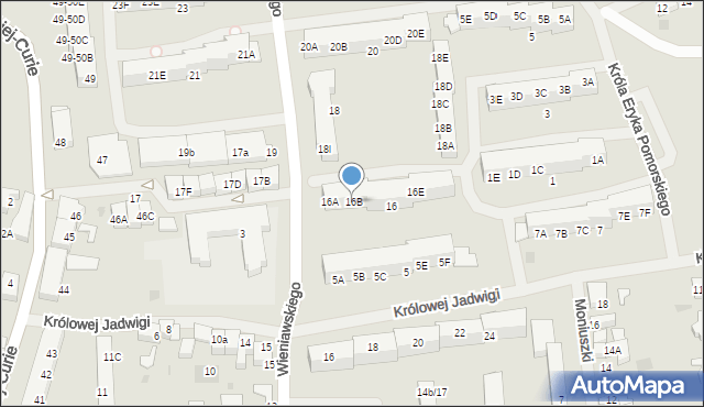 Darłowo, Wieniawskiego Henryka, 16B, mapa Darłowo