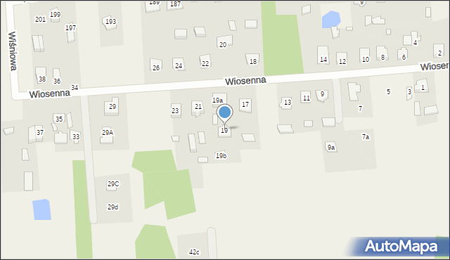 Dębe Wielkie, Wiosenna, 19, mapa Dębe Wielkie