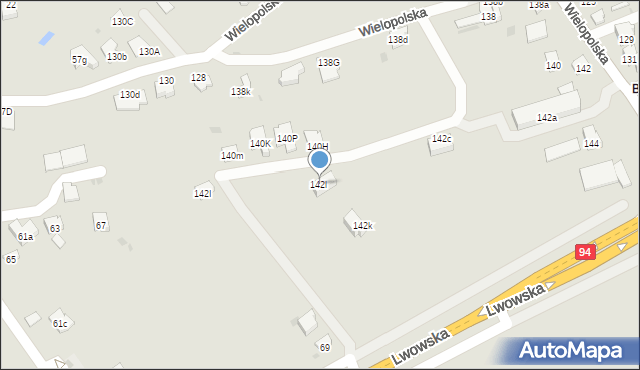 Dębica, Wielopolska, 142l, mapa Dębicy