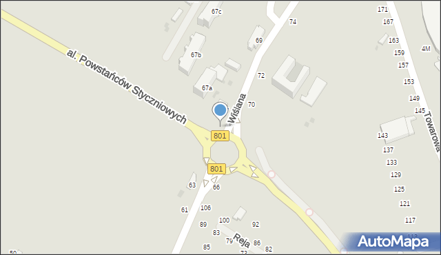 Dęblin, Wiślana, 65a, mapa Dęblin