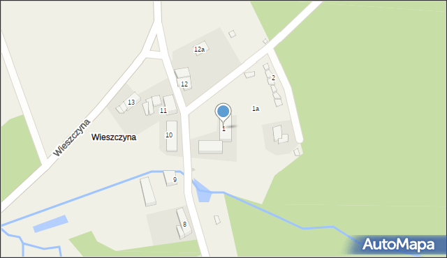 Dębowiec, Wieszczyna, 1, mapa Dębowiec