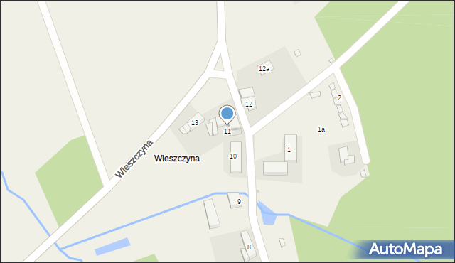 Dębowiec, Wieszczyna, 11, mapa Dębowiec