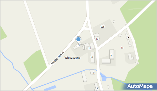 Dębowiec, Wieszczyna, 13, mapa Dębowiec