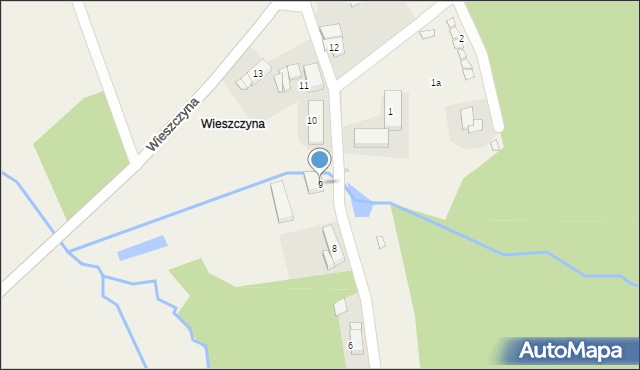 Dębowiec, Wieszczyna, 9, mapa Dębowiec