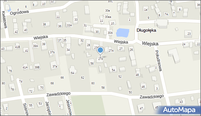 Długołęka, Wiejska, 27d, mapa Długołęka