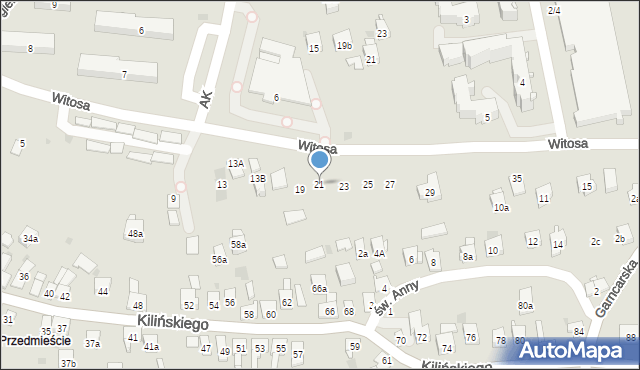 Dobczyce, Witosa Wincentego, 21, mapa Dobczyce