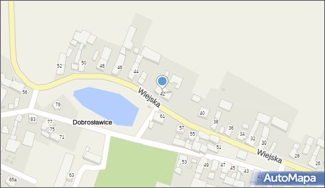 Dobrosławice, Wiejska, 42, mapa Dobrosławice