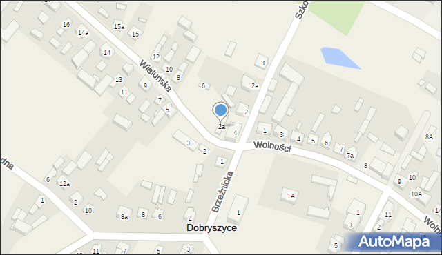 Dobryszyce, Wieluńska, 2a, mapa Dobryszyce