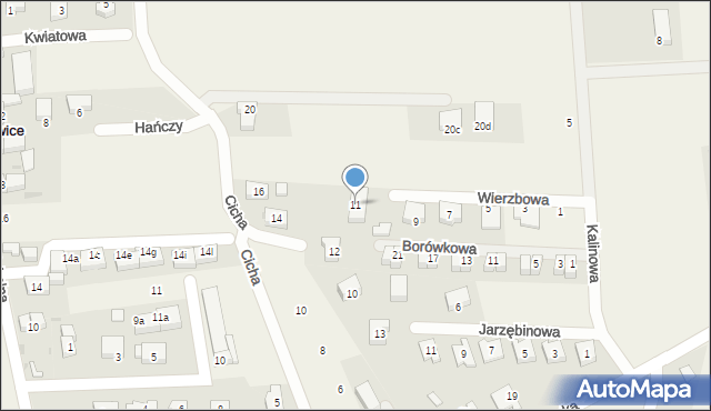 Dobrzykowice, Wierzbowa, 11, mapa Dobrzykowice