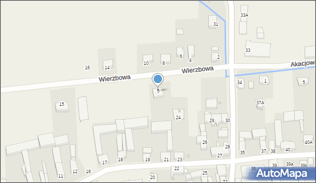 Domaniów, Wierzbowa, 5, mapa Domaniów