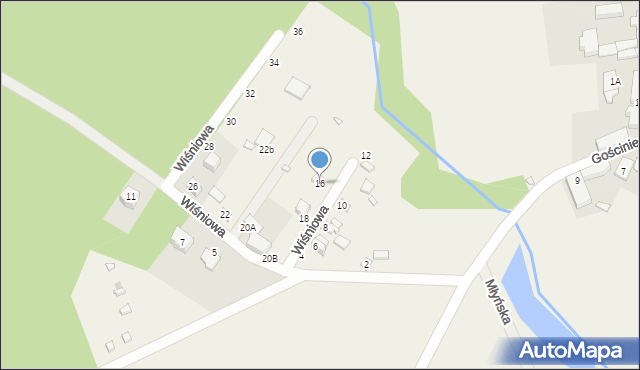 Dominikowo, Wiśniowa, 16, mapa Dominikowo