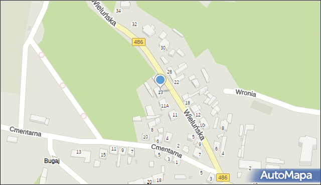 Działoszyn, Wieluńska, 13, mapa Działoszyn