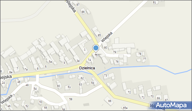 Dzielnica, Wiejska, 75, mapa Dzielnica