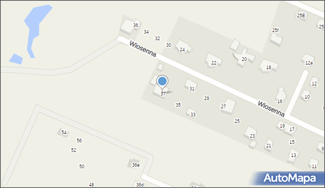 Dzierżążno, Wiosenna, 37, mapa Dzierżążno