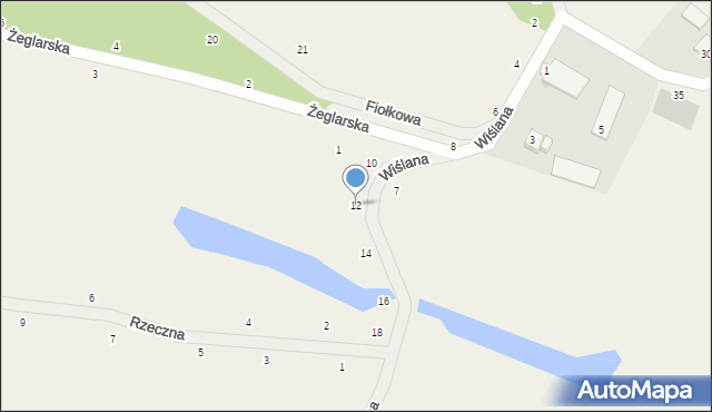 Dzikowo, Wiślana, 12, mapa Dzikowo