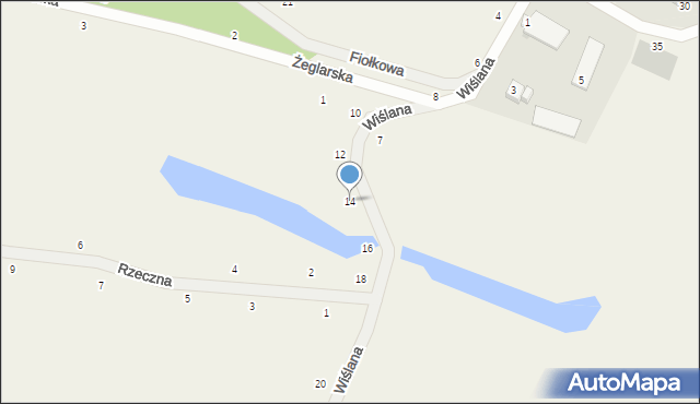 Dzikowo, Wiślana, 14, mapa Dzikowo