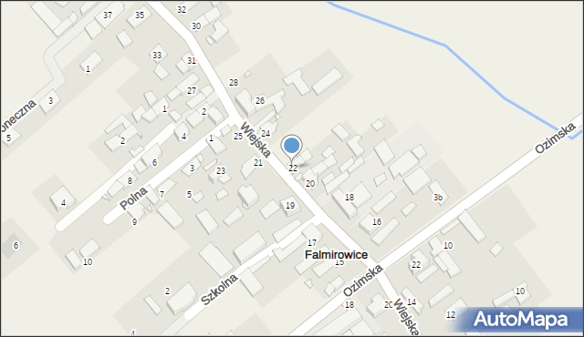Falmirowice, Wiejska, 22, mapa Falmirowice