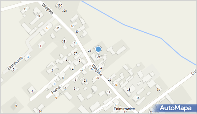 Falmirowice, Wiejska, 26, mapa Falmirowice