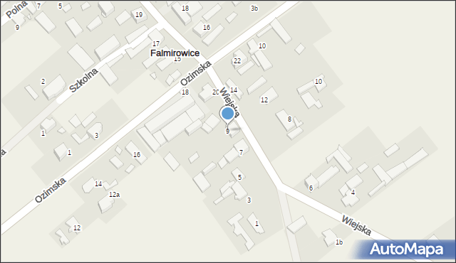 Falmirowice, Wiejska, 9, mapa Falmirowice
