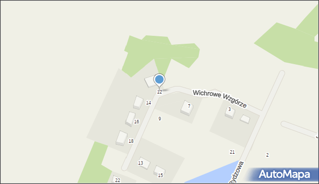 Gajewo, Wichrowe Wzgórze, 12, mapa Gajewo