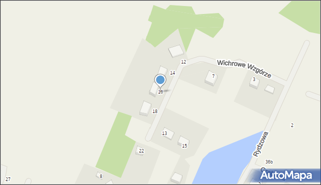 Gajewo, Wichrowe Wzgórze, 16, mapa Gajewo