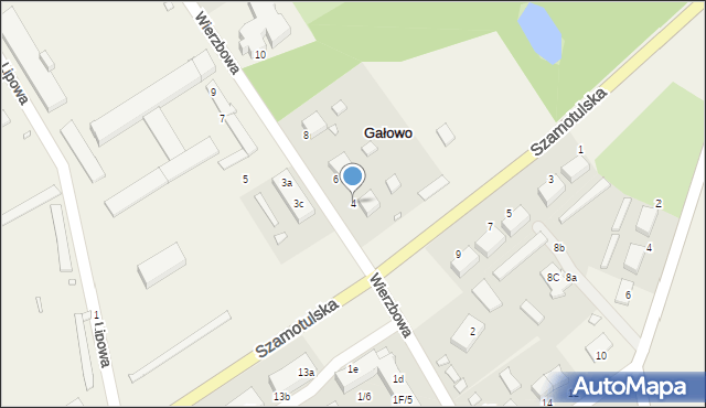 Gałowo, Wierzbowa, 4, mapa Gałowo