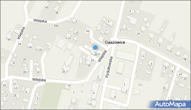 Gaszowice, Wiejska, 10, mapa Gaszowice