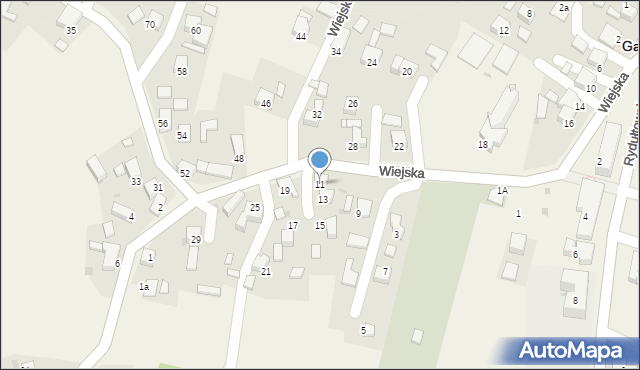 Gaszowice, Wiejska, 11, mapa Gaszowice