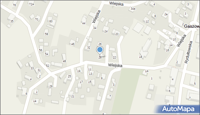 Gaszowice, Wiejska, 28, mapa Gaszowice