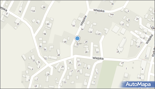 Gaszowice, Wiejska, 32, mapa Gaszowice