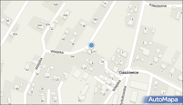 Gaszowice, Wiejska, 4, mapa Gaszowice