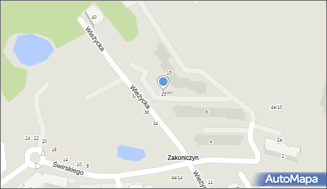 Gdańsk, Wieżycka, 13, mapa Gdańska