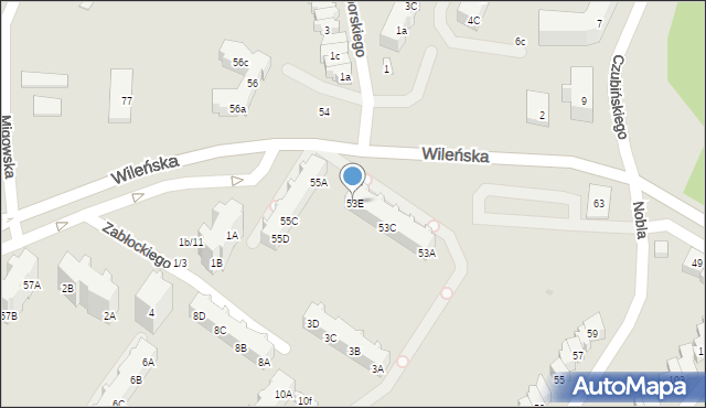 Gdańsk, Wileńska, 53E, mapa Gdańska