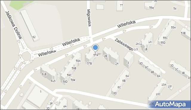 Gdańsk, Wileńska, 57A, mapa Gdańska