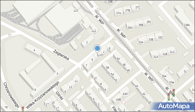 Gdańsk, Wilka-Krzyżanowskiego, płk., 3, mapa Gdańska
