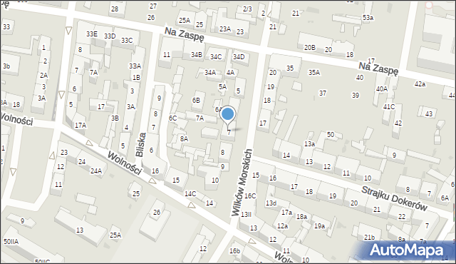 Gdańsk, Wilków Morskich, 7, mapa Gdańska