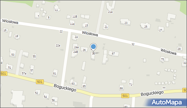 Gdańsk, Wiosłowa, 30, mapa Gdańska