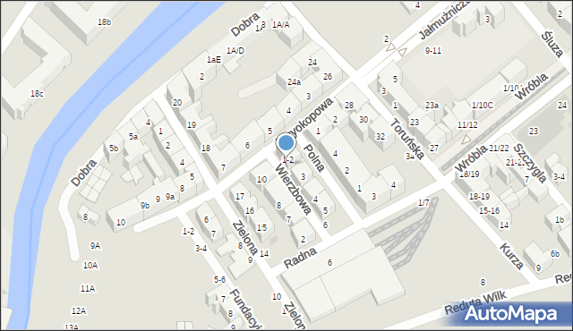 Gdańsk, Wierzbowa, 1/2, mapa Gdańska