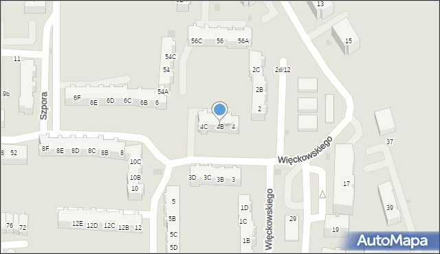 Gdańsk, Więckowskiego Józefa, prof., 4B, mapa Gdańska